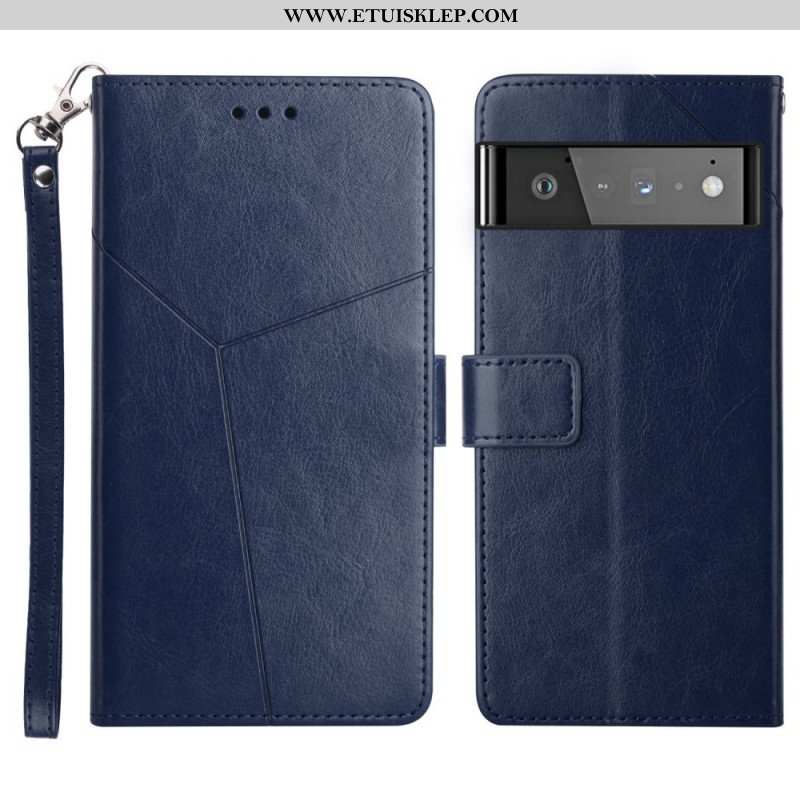 Etui Folio do Google Pixel 6 Pro Stylowa Skórzana Konstrukcja Geo Y
